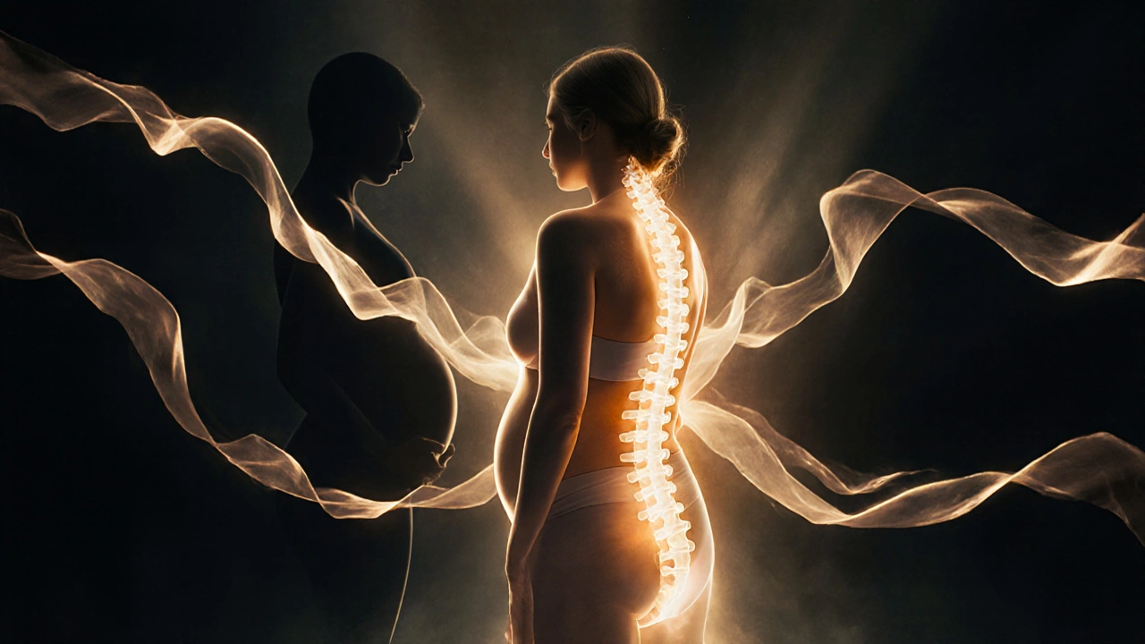 Žena s obnoveným postojem, kde se uvolňují napjaté tkáně těla.