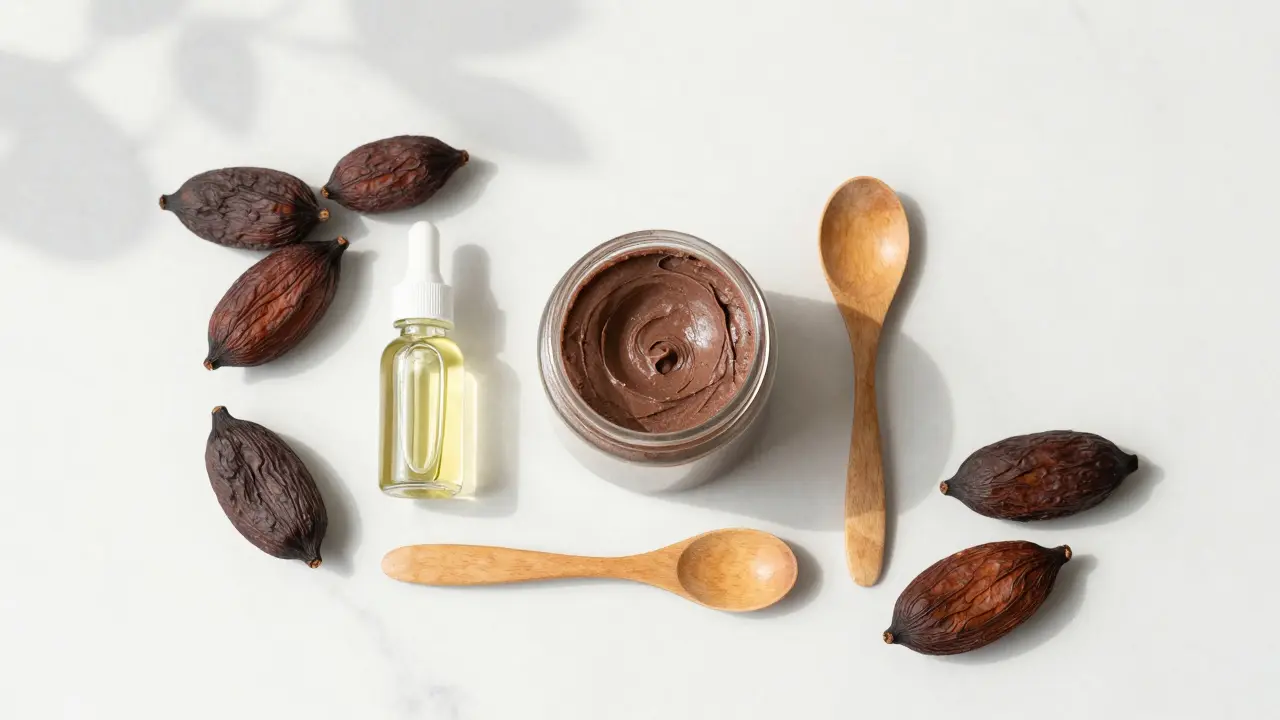 Přírodní ingredience pro domácí čokoládovou masáž