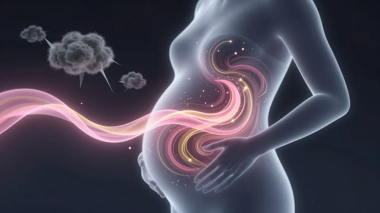 Abstraktní znázornění uvolnění stresu a hormonální rovnováhy